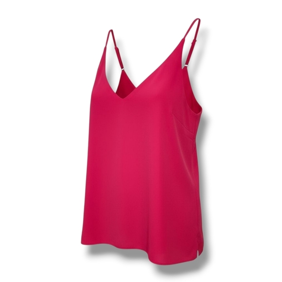 Topshop Women’s Pink Double Strap V-Neck Cami Tank Top – Size 4, Polyester - Picture 1 of 9